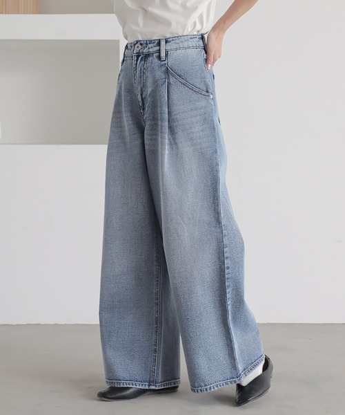 n'OrLABEL（ノアールレーベル）の「『タックデニムパンツ』（デニムパンツ・レディース・ブラック/ブルー/ネイビー・L～LL/S～Ｍ/3L）」の7枚目の写真