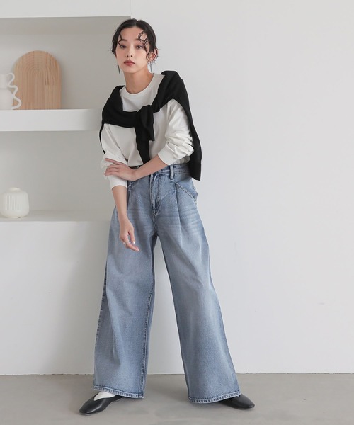 n'OrLABEL（ノアールレーベル）の「『タックデニムパンツ』（デニムパンツ・レディース・ブラック/ブルー/ネイビー・L～LL/S～Ｍ/3L）」の11枚目の写真