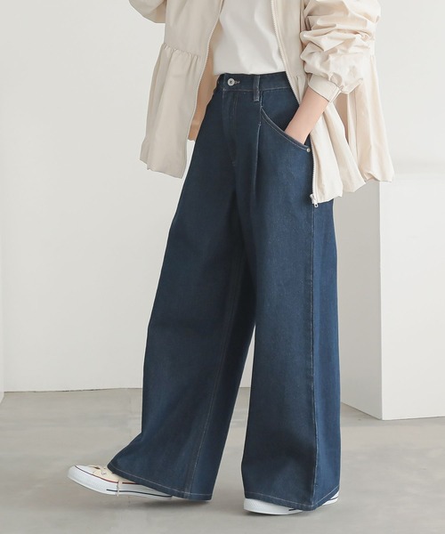 n'OrLABEL（ノアールレーベル）の「『タックデニムパンツ』（デニムパンツ・レディース・ブラック/ブルー/ネイビー・L～LL/S～Ｍ/3L）」の15枚目の写真