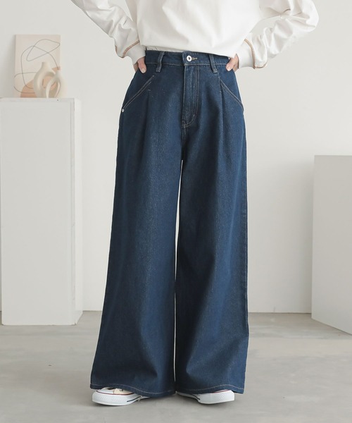 n'OrLABEL（ノアールレーベル）の「『タックデニムパンツ』（デニムパンツ・レディース・ブラック/ブルー/ネイビー・L～LL/S～Ｍ/3L）」の13枚目の写真