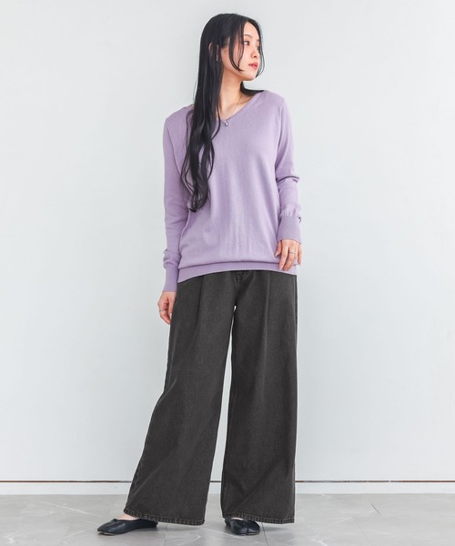 n'OrLABEL（ノアールレーベル）の「タックデニムパンツ（デニムパンツ・レディース・ブラック/ブルー/ネイビー・L～LL/S～Ｍ/3L）」の7枚目の写真