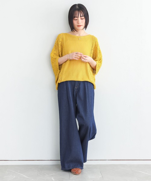 n'OrLABEL（ノアールレーベル）の「タックデニムパンツ（デニムパンツ・レディース・ブラック/ブルー/ネイビー・L～LL/S～Ｍ/3L）」の5枚目の写真