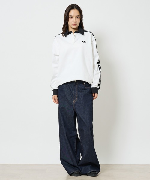 adidas（アディダス）の「【adidas originals/アディダスオリジナルス】Rugby polo / アディカラーラグビーポロシャツ（ポロシャツ・メンズ・ブラック/ネイビー/ホワイト/グリーン・M/L/XL）」の7枚目の写真