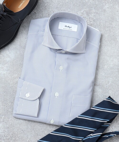 NOLLEY’S(ノーリーズ)の「SMART TECH《吸水速乾/防シワ》イージーアイロンWD ドレスシャツ 25SS(シャツ/ブラウス・メンズ・ホワイト/ブルー系その他/パープル系その他・S/M/L/XL)」の3枚目の写真