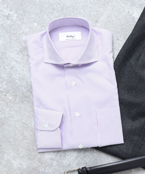 NOLLEY’S(ノーリーズ)の「SMART TECH《吸水速乾/防シワ》イージーアイロンWD ドレスシャツ 25SS(シャツ/ブラウス・メンズ・ホワイト/ブルー系その他/パープル系その他・S/M/L/XL)」の1枚目の写真