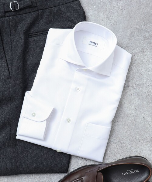 NOLLEY’S(ノーリーズ)の「SMART TECH《吸水速乾/防シワ》イージーアイロンWD ドレスシャツ 25SS(シャツ/ブラウス・メンズ・ホワイト/ブルー系その他/パープル系その他・S/M/L/XL)」の2枚目の写真