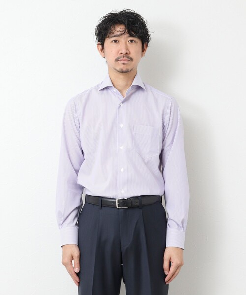 NOLLEY’S(ノーリーズ)の「SMART TECH《吸水速乾/防シワ》イージーアイロンWD ドレスシャツ 25SS(シャツ/ブラウス・メンズ・ホワイト/ブルー系その他/パープル系その他・S/M/L/XL)」の12枚目の写真