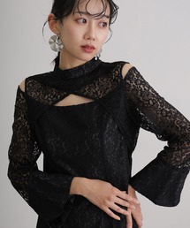 クロスライン パーティー ドレス お呼ばれ ミモレ丈&袖あり 結婚式 フォーマル オケージョンドレス 同窓会 二次会 成人式