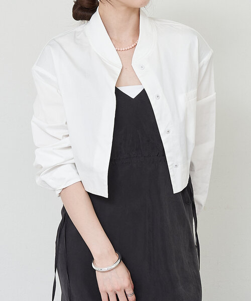 SHENERY（シーナリー）の「《春アウター》《洗える》ショートシャツブルゾン（ブルゾン・レディース・ネイビー/オフホワイト・FREE）」の10枚目の写真