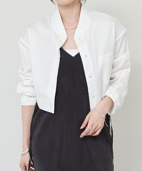 SHENERY（シーナリー）の「《春アウター》《洗える》ショートシャツブルゾン（ブルゾン・レディース・ネイビー/オフホワイト・FREE）」の12枚目の写真