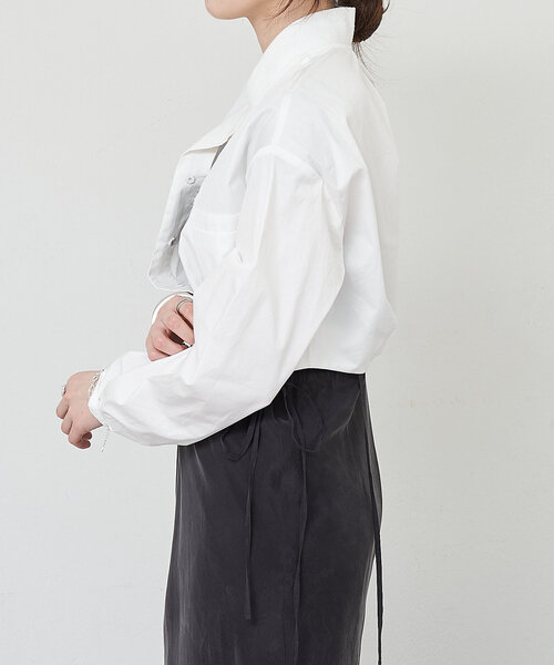 SHENERY（シーナリー）の「《春アウター》《洗える》ショートシャツブルゾン（ブルゾン・レディース・ネイビー/オフホワイト・FREE）」の13枚目の写真