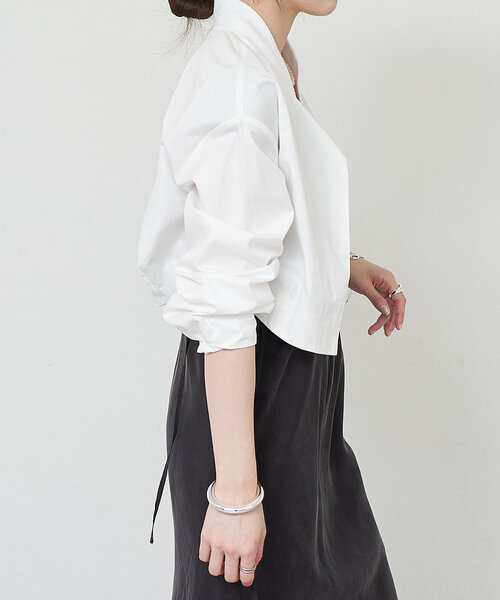 SHENERY（シーナリー）の「《春アウター》《洗える》ショートシャツブルゾン（ブルゾン・レディース・ネイビー/オフホワイト・FREE）」の15枚目の写真