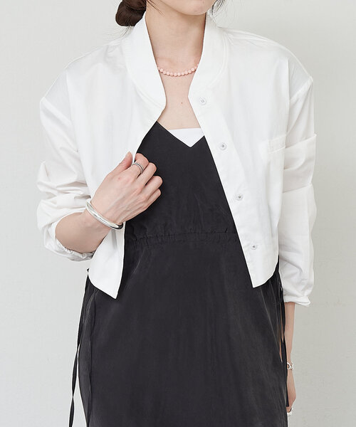 SHENERY（シーナリー）の「《春アウター》《洗える》ショートシャツブルゾン（ブルゾン・レディース・ネイビー/オフホワイト・FREE）」の16枚目の写真