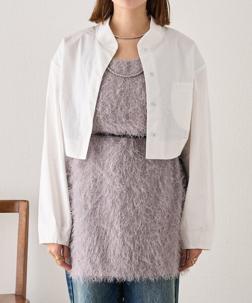 SHENERY（シーナリー）の「《春アウター》《洗える》ショートシャツブルゾン（ブルゾン・レディース・ネイビー/オフホワイト・FREE）」の17枚目の写真