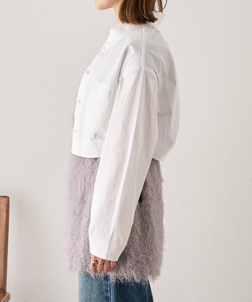 SHENERY（シーナリー）の「《春アウター》《洗える》ショートシャツブルゾン（ブルゾン・レディース・ネイビー/オフホワイト・FREE）」の18枚目の写真