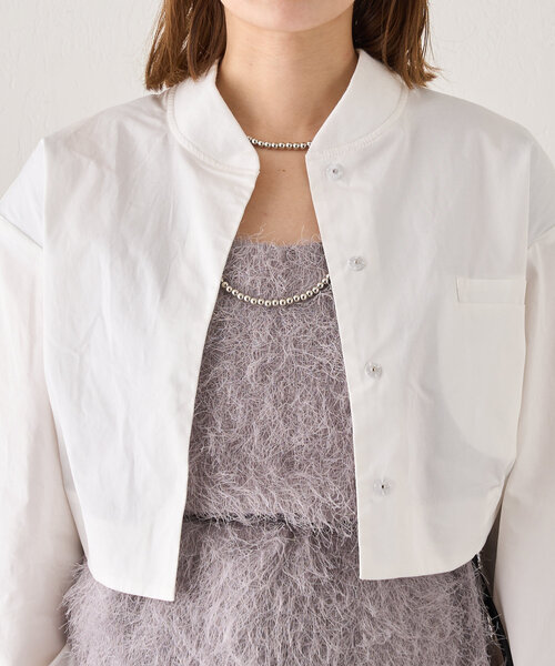 SHENERY（シーナリー）の「《春アウター》《洗える》ショートシャツブルゾン（ブルゾン・レディース・ネイビー/オフホワイト・FREE）」の20枚目の写真