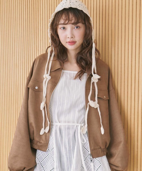 archives（アルシーヴ）の「スウェードブルゾン（ブルゾン・レディース・ブラウン/アイボリー・MEDIUM）」の4枚目の写真