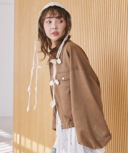 archives（アルシーヴ）の「スウェードブルゾン（ブルゾン・レディース・ブラウン/アイボリー・MEDIUM）」の5枚目の写真