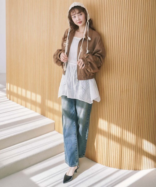 archives（アルシーヴ）の「スウェードブルゾン（ブルゾン・レディース・ブラウン/アイボリー・MEDIUM）」の10枚目の写真