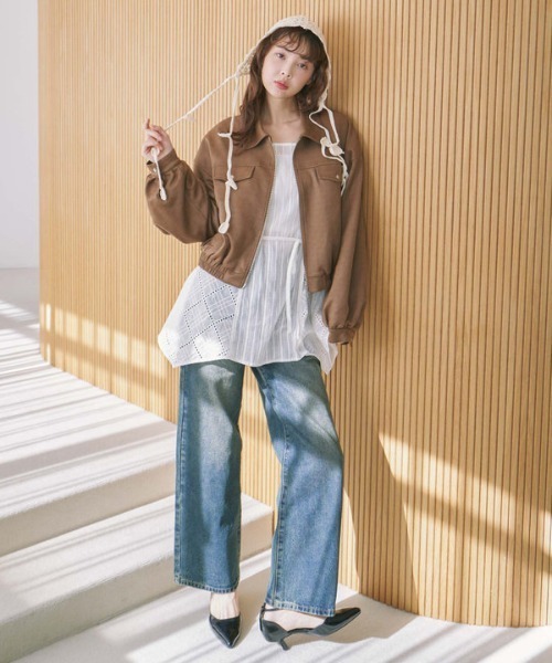 archives（アルシーヴ）の「スウェードブルゾン（ブルゾン・レディース・ブラウン/アイボリー・MEDIUM）」の11枚目の写真