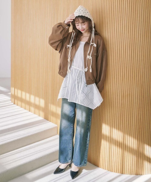 archives（アルシーヴ）の「スウェードブルゾン（ブルゾン・レディース・ブラウン/アイボリー・MEDIUM）」の12枚目の写真