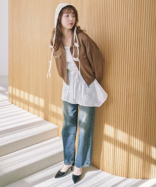 archives（アルシーヴ）の「スウェードブルゾン（ブルゾン・レディース・ブラウン/アイボリー・MEDIUM）」の13枚目の写真