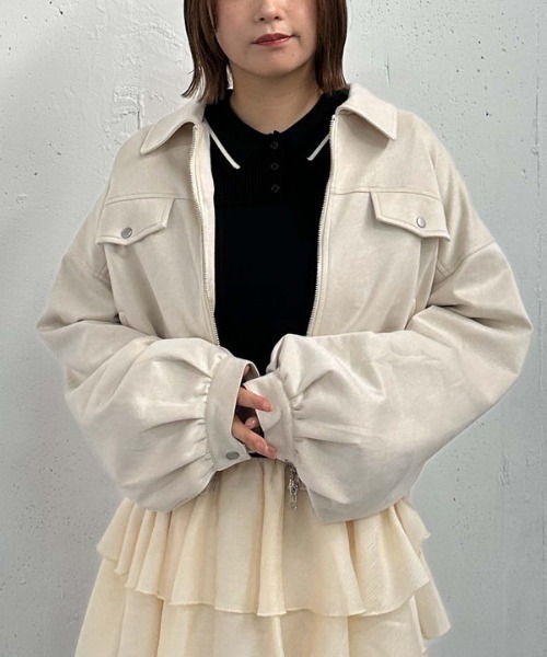 archives（アルシーヴ）の「スウェードブルゾン（ブルゾン・レディース・ブラウン/アイボリー・MEDIUM）」の16枚目の写真