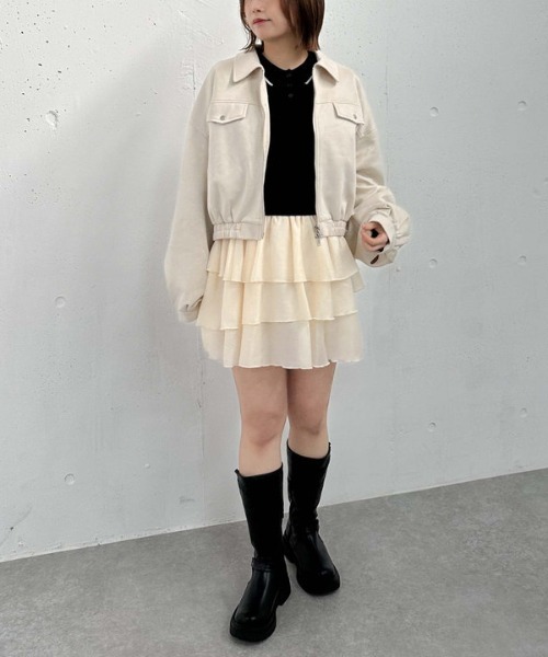 archives（アルシーヴ）の「スウェードブルゾン（ブルゾン・レディース・ブラウン/アイボリー・MEDIUM）」の21枚目の写真