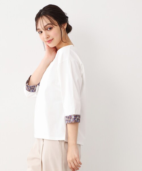 tシャツ 「洗える／コットン100％／同柄アイテムあり」アマイア ディッツィー柄袖見返しプルオーバー レディース 楽天市場】【SALE／20%OFF】【洗える/コットン100%/同柄アイテム