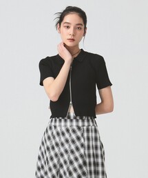 Ray BEAMS | ハーフスリーブ ジップ ポロ カーディガン(カーディガン/ボレロ)