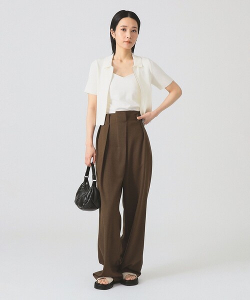 Ray BEAMS（レイビームス）の「ハーフスリーブ ジップ ポロ カーディガン（カーディガン/ボレロ・レディース・ライトブルー/ブラック/オフホワイト・ONE SIZE）」の4枚目の写真