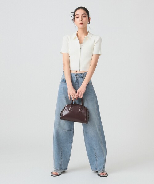 Ray BEAMS（レイビームス）の「ハーフスリーブ ジップ ポロ カーディガン（カーディガン/ボレロ・レディース・ライトブルー/ブラック/オフホワイト・ONE SIZE）」の8枚目の写真