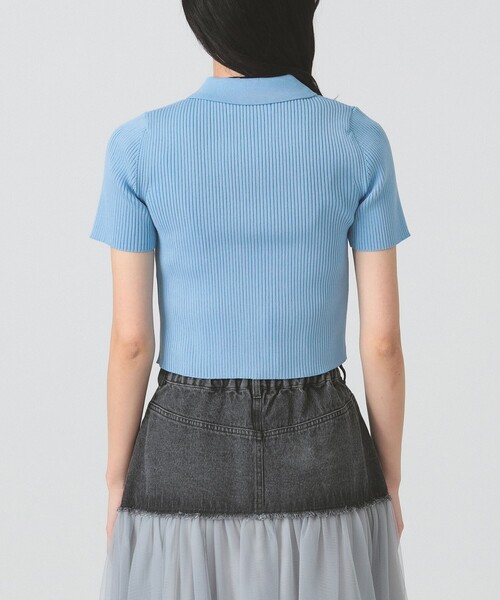 Ray BEAMS（レイビームス）の「ハーフスリーブ ジップ ポロ カーディガン（カーディガン/ボレロ・レディース・ライトブルー/ブラック/オフホワイト・ONE SIZE）」の19枚目の写真