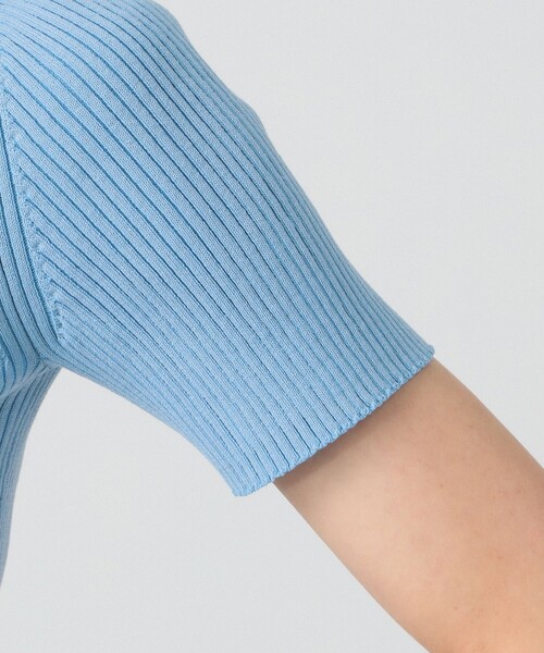 Ray BEAMS（レイビームス）の「ハーフスリーブ ジップ ポロ カーディガン（カーディガン/ボレロ・レディース・ライトブルー/ブラック/オフホワイト・ONE SIZE）」の22枚目の写真