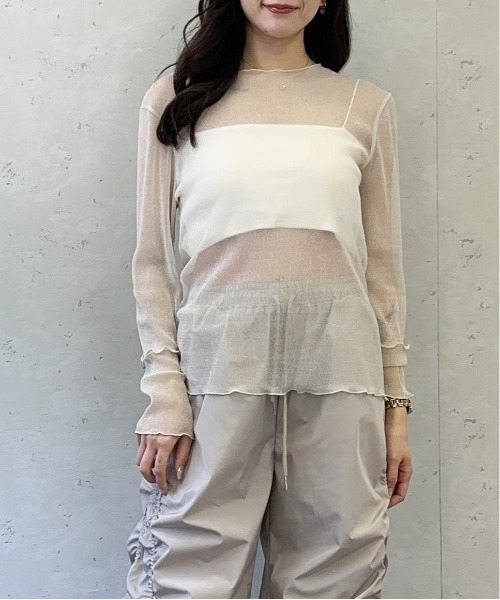 Per sist ence(パーシエンス)の「ラメシアーメロウ配色プルオーバー(Tシャツ/カットソー・レディース・グレー/アイボリー/ブラック・FREE)」の5枚目の写真