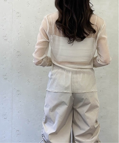 Per sist ence(パーシエンス)の「ラメシアーメロウ配色プルオーバー(Tシャツ/カットソー・レディース・グレー/アイボリー/ブラック・FREE)」の6枚目の写真