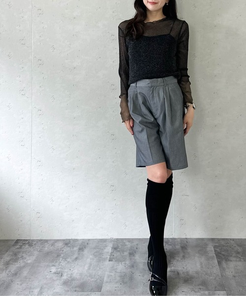 Per sist ence(パーシエンス)の「ラメシアーメロウ配色プルオーバー(Tシャツ/カットソー・レディース・グレー/アイボリー/ブラック・FREE)」の11枚目の写真