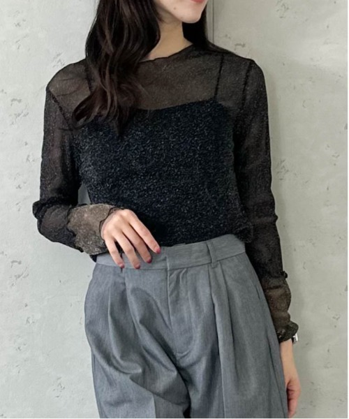 Per sist ence(パーシエンス)の「ラメシアーメロウ配色プルオーバー(Tシャツ/カットソー・レディース・グレー/アイボリー/ブラック・FREE)」の13枚目の写真