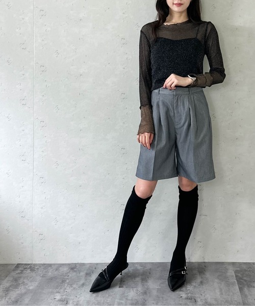 Per sist ence(パーシエンス)の「ラメシアーメロウ配色プルオーバー(Tシャツ/カットソー・レディース・グレー/アイボリー/ブラック・FREE)」の16枚目の写真