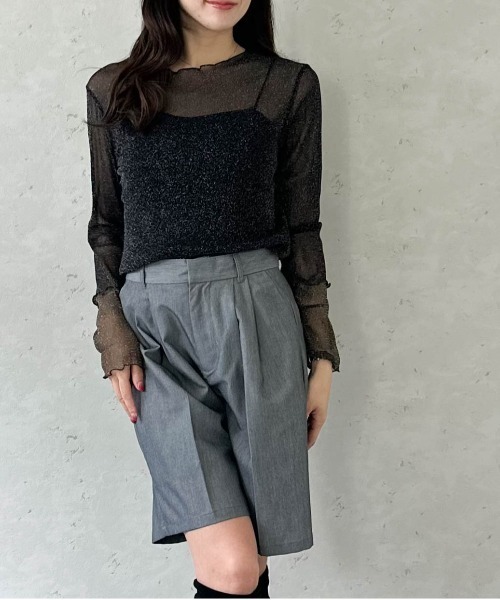 Per sist ence(パーシエンス)の「ラメシアーメロウ配色プルオーバー(Tシャツ/カットソー・レディース・グレー/アイボリー/ブラック・FREE)」の17枚目の写真