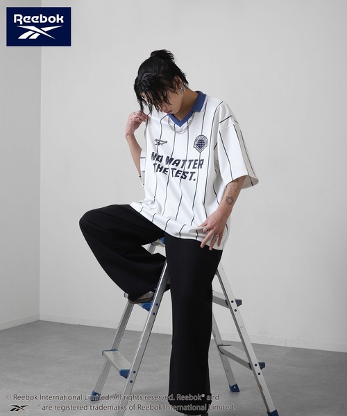 Reebok(リーボック)の「【REEBOK】 ユニフォームデザイン サッカー Tシャツ / 半袖 / ロゴ / ワッペン刺繍(Tシャツ/カットソー・メンズ・ホワイト/ブラック/サックスブルー/チャコール・LARGE/X-LARGE/MEDIUM)」の9枚目の写真