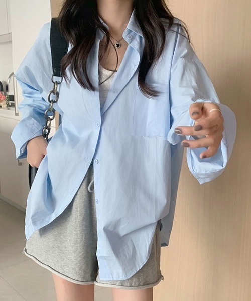 セール】ラウンドヘムオーバーサイズ シャツ（シャツ/ブラウス