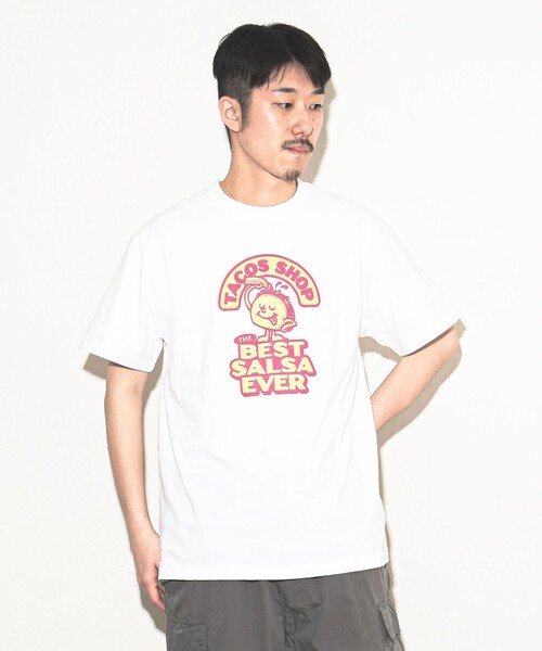 BEAMS T(ビームスティー)の「BEAMS / TACOS SHOP T-Shirt(Tシャツ/カットソー・メンズ・ホワイト/ブラック・S/M/L/XL)」の2枚目の写真