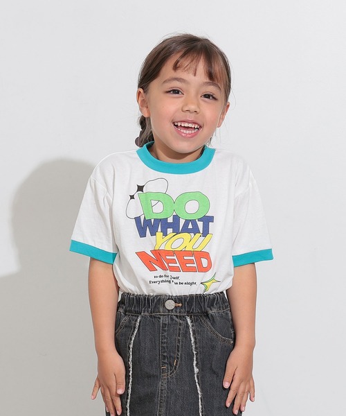 Ocean&Ground（オーシャン&グラウンド）の「リンガーTシャツ（Tシャツ/カットソー・キッズ・イエロー/ホワイト/キナリ・140/130/100/95/90/80/120/110）」の2枚目の写真