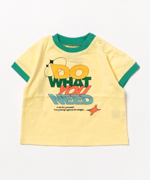 Ocean&Ground（オーシャン&グラウンド）の「リンガーTシャツ（Tシャツ/カットソー・キッズ・イエロー/ホワイト/キナリ・140/130/100/95/90/80/120/110）」の3枚目の写真
