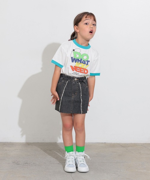 Ocean&Ground（オーシャン&グラウンド）の「リンガーTシャツ（Tシャツ/カットソー・キッズ・イエロー/ホワイト/キナリ・140/130/100/95/90/80/120/110）」の11枚目の写真
