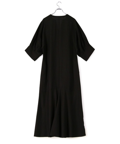 ☆美品☆ADAM ET ROPE' リネンボリュームスリーブワンピース黒フリー ☆美品☆ADAM ET ROPE' リネンボリュームスリーブワンピース黒
