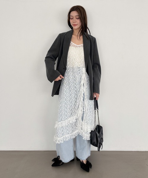 韓国商品/ CELITAILS レイヤード シャー ワンピース 2COLOR 韓国商品/ CELITAILS レイヤード シャー ワンピース 2COLOR