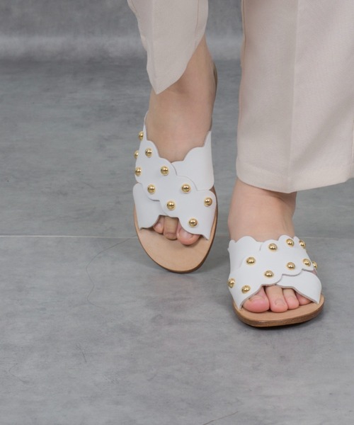ベルトが可愛い✅ファビオルスコーニ　クロスベルトサンダル　ブラック　37 24 FABIO RUSCONI(ファビオルスコーニ) cross belt footbed sandals