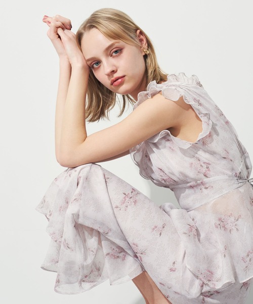 ME COUTURE（ミークチュール）の「エンドレッシーマキシスカート（スカート・レディース・アイボリー/ライトグレー/ピンク・1/0）」の2枚目の写真